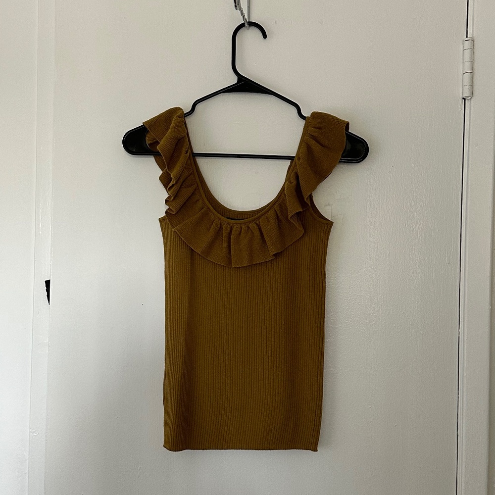 Madewell Wakeford Ruffle Sweater Tank Size XXS
